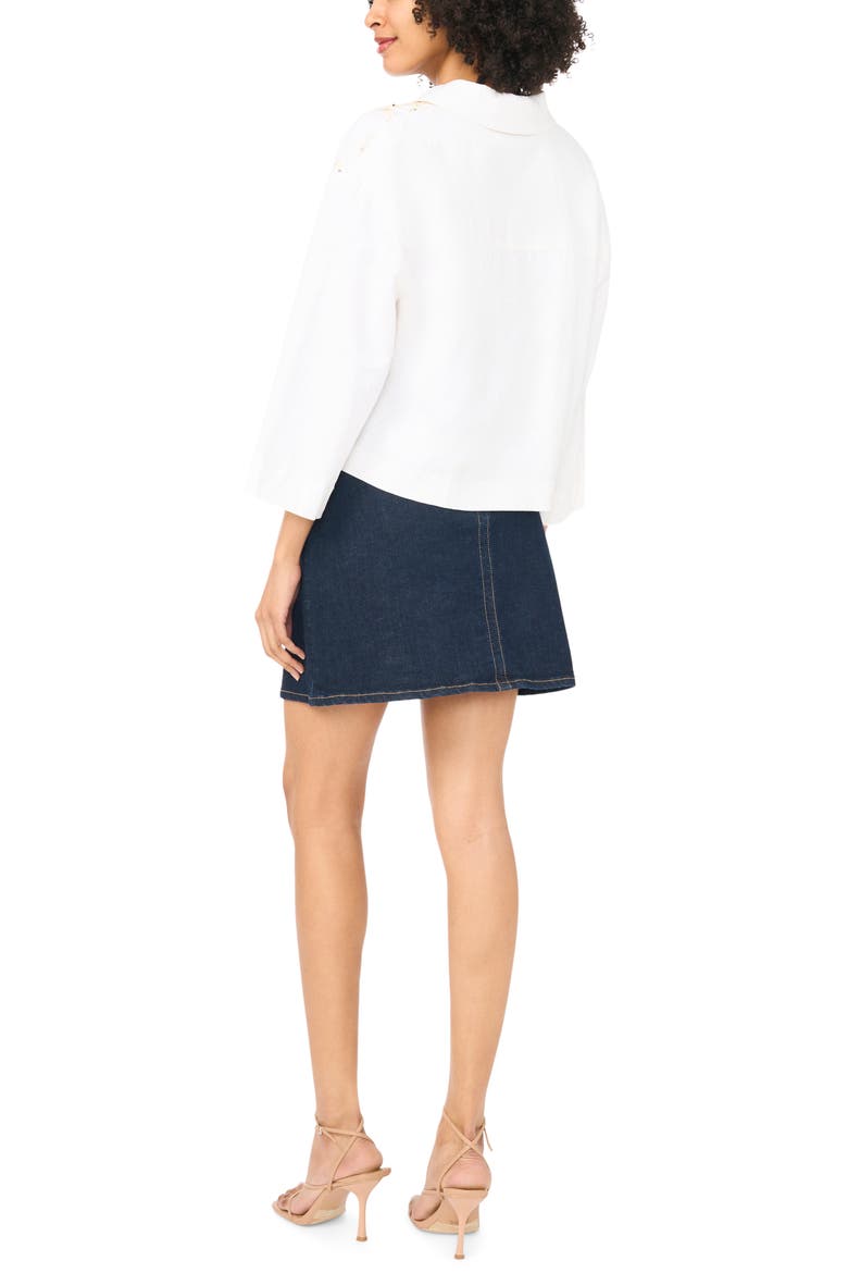 Sequin Embroidered Shirt, Alternate, color, NEW IVORY