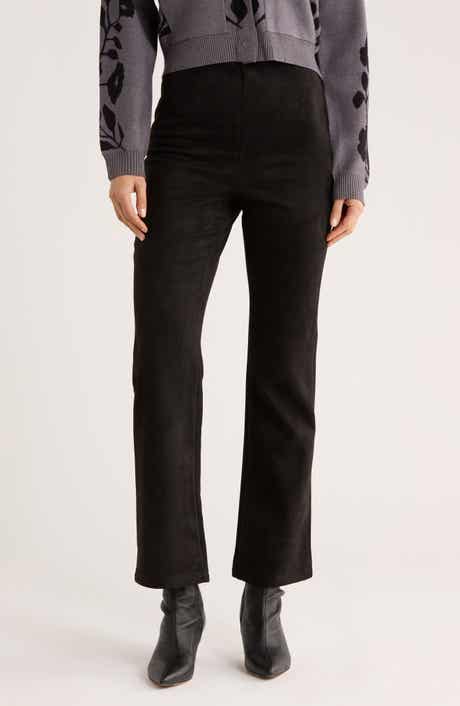Ellen Tracy Faux Suede Semi Flare Leg Pants