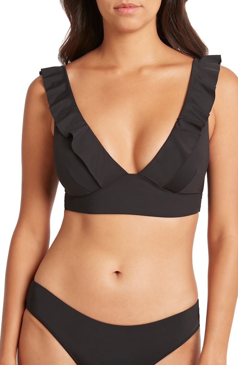 Sea Level Frill Bikini Top, Alternate, color,