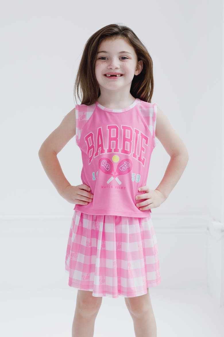 2-Piece Tank Top and Skort Set, Alternate, color, Barbie Pink Gingham