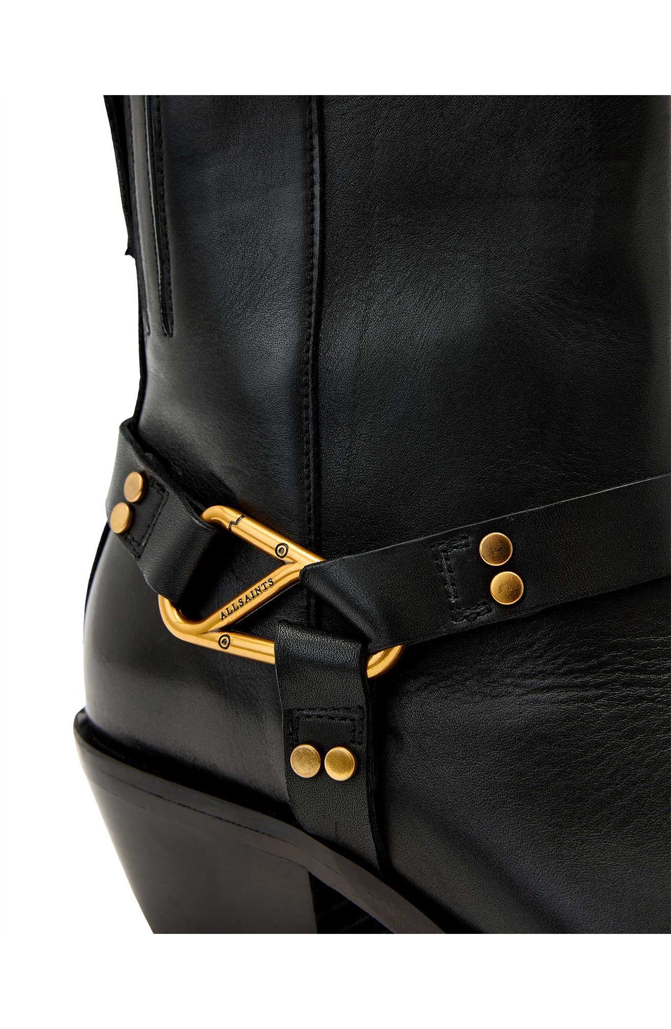 AllSaints Fox Moto Bootie, Alternate, color, Black