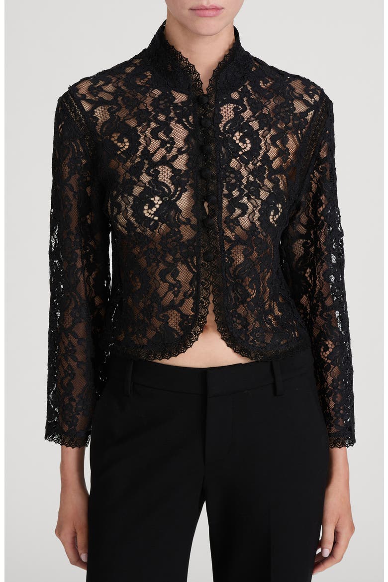 The Lace Salon Top, Main, color, BLACK