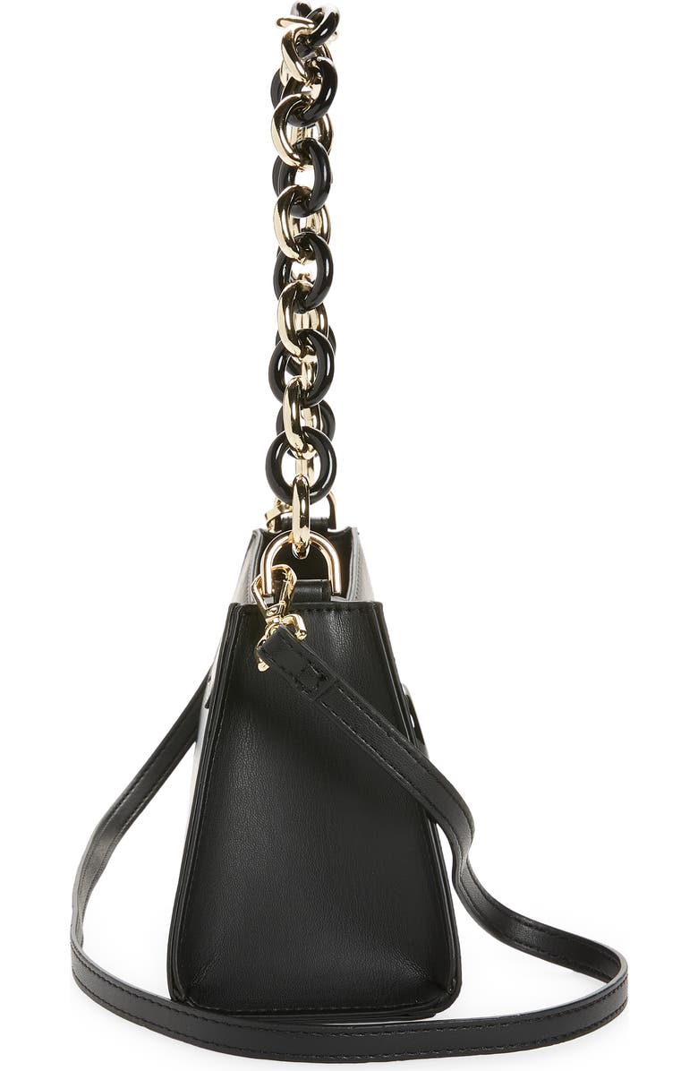 Topshop Faux Leather Structured Chain Strap Shoulder Bag, Alternate, color,
