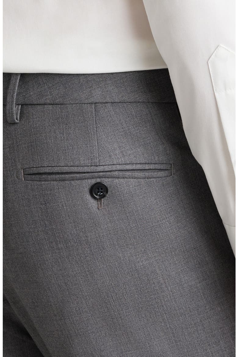 Weekday Warrior Slim Fit Flat Front Stretch Wool Dress Pants, Alternate, color, MEDIUM GREY TWILL