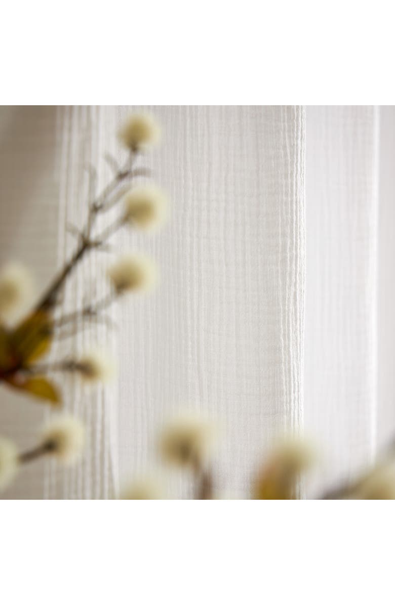 DKNY Pure Set of 2 Tie Tab Cotton Gauze Curtain Panels, Alternate, color,