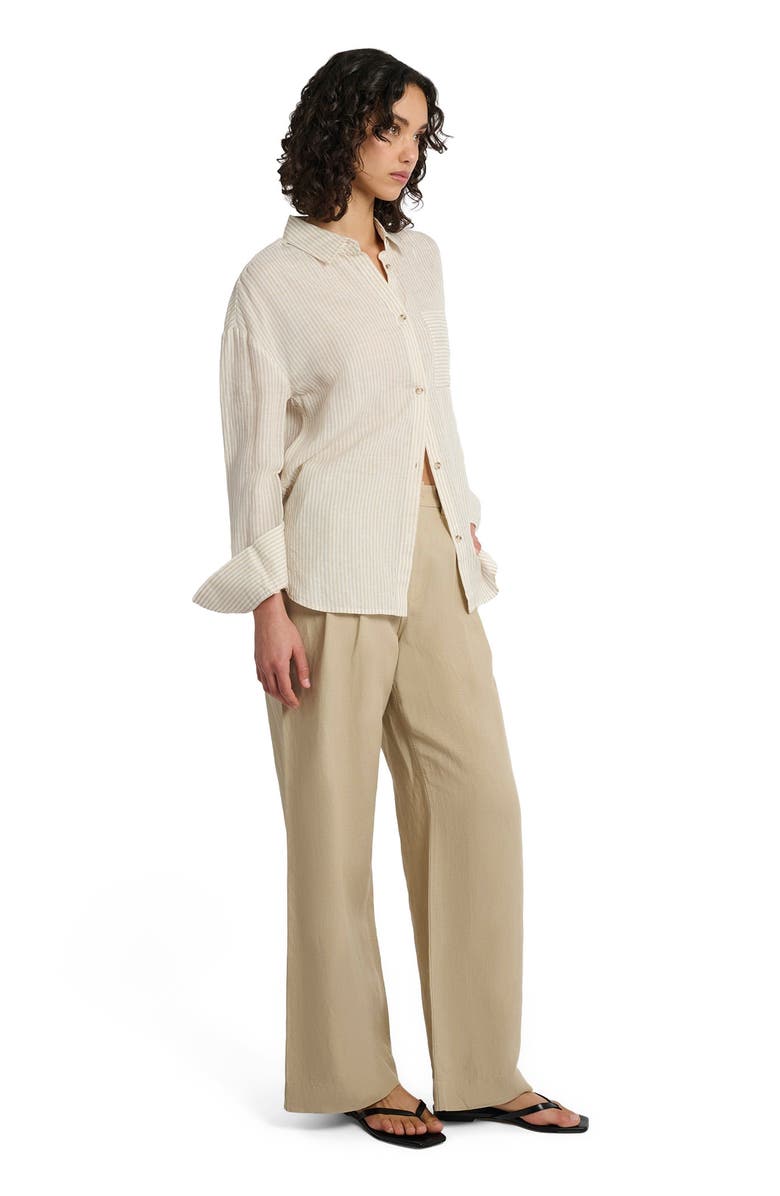 Onia Air Linen Pleated Trouser, Main, color, 