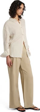 Onia Air Linen Pleated Trouser