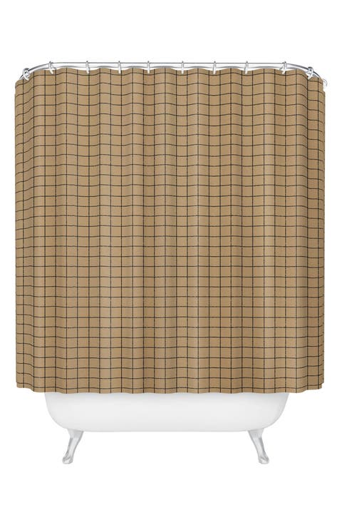 Kraft Grid Shower Curtain