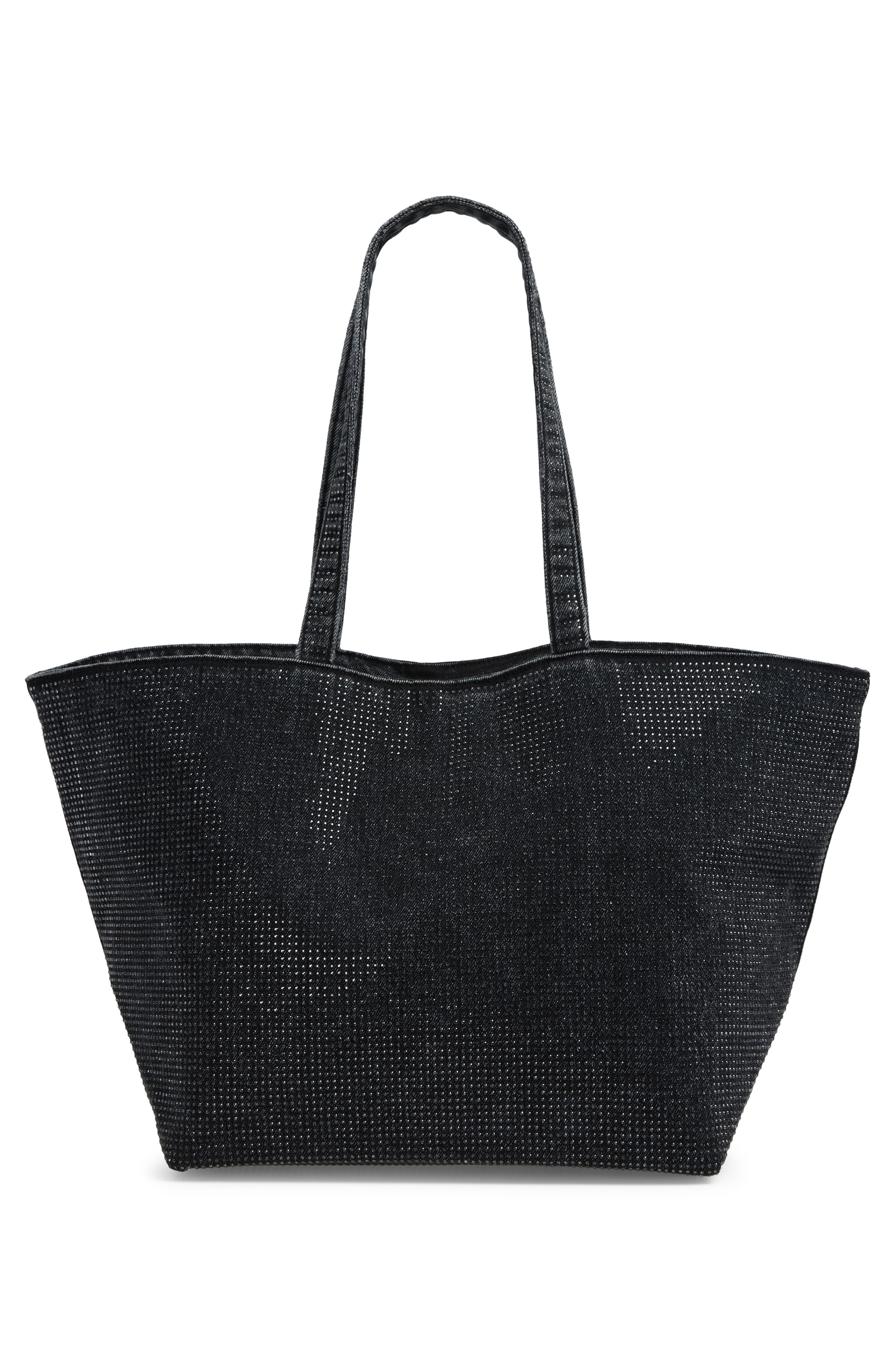 Punch Hotfix Denim Tote, Alternate, color, GREY AGED