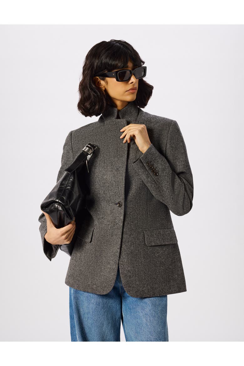 Herringbone Wool Blazer, Main, color, Grey/Multi