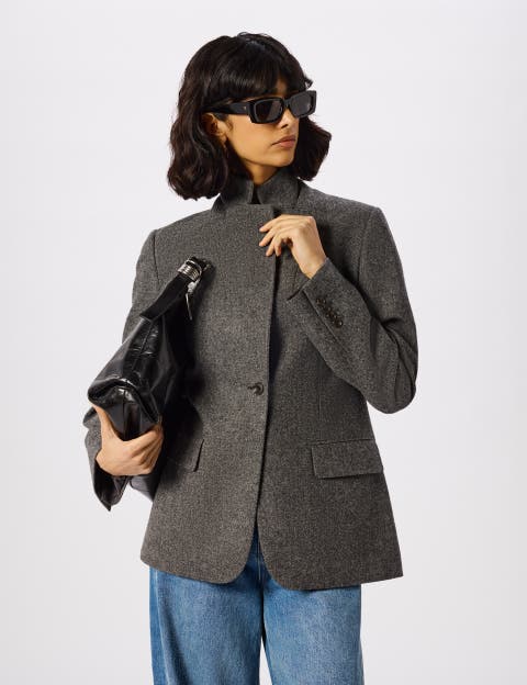 Herringbone Wool Blazer