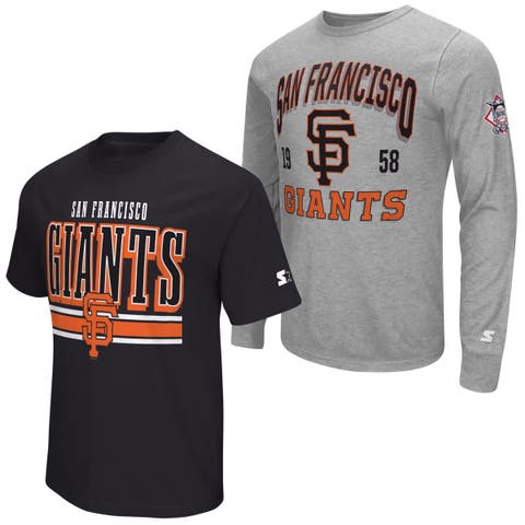 Men's Starter  Heather Gray/Black San Francisco Giants Two-Pack Long Sleeve & Short Sleeve T-Shirt Set