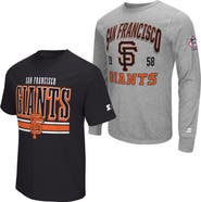 STARTER Men's Starter  Heather Gray/Black San Francisco Giants Two-Pack Long Sleeve & Short Sleeve T-Shirt Set