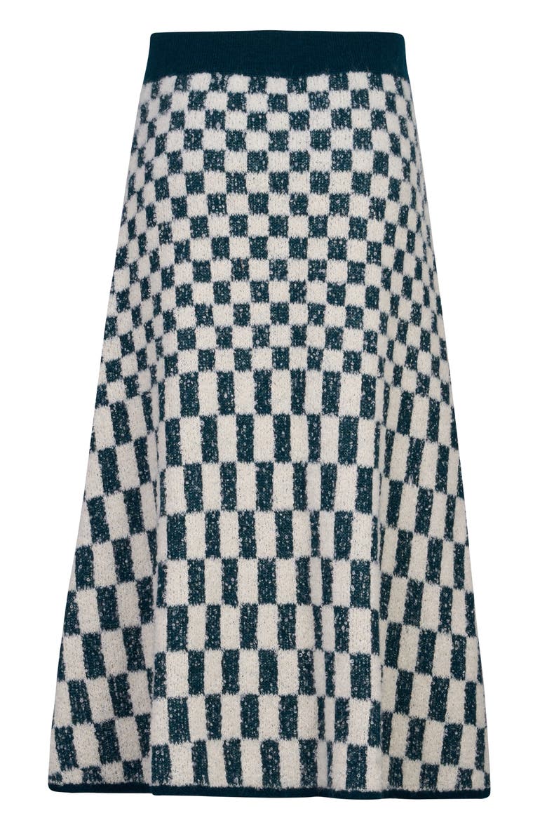 De Loreta Alexandra Alpaca Blend Sweater Midi Skirt, Alternate, color, Forest Chess