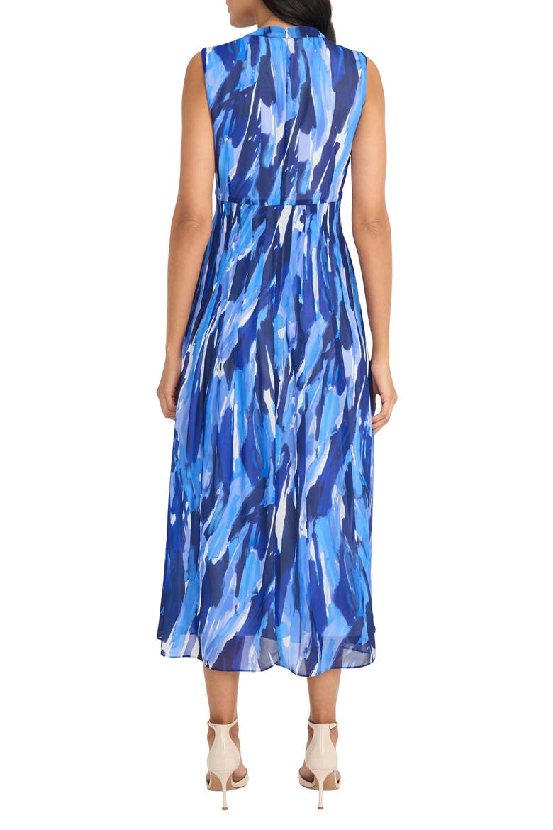 Abstract Print Crepe Chiffon Dress, Alternate, color, NAVY BLUE