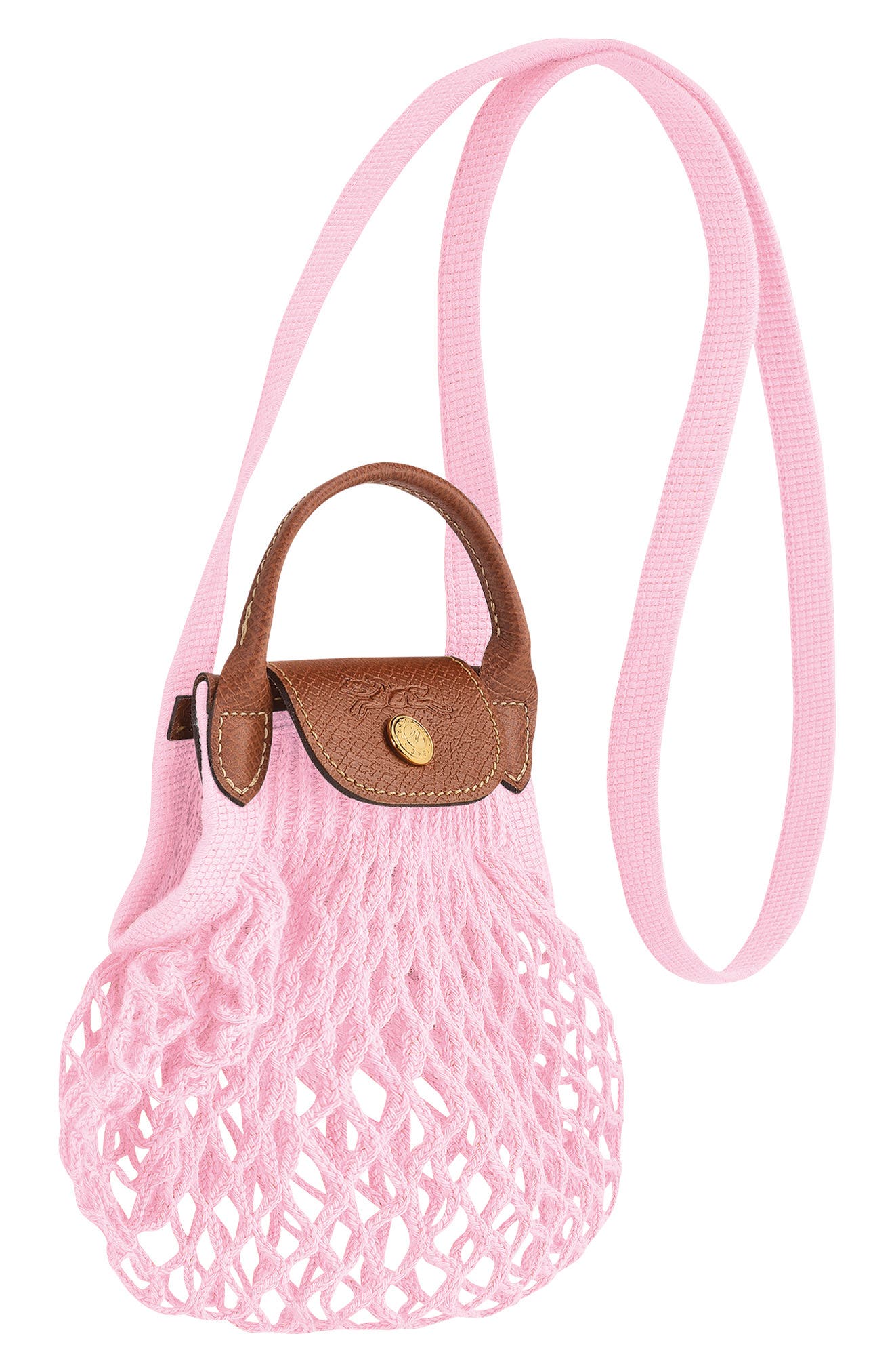 Longchamp Extra Small Le Pliage Filet Knit Crossbody Bag, Alternate, color, 