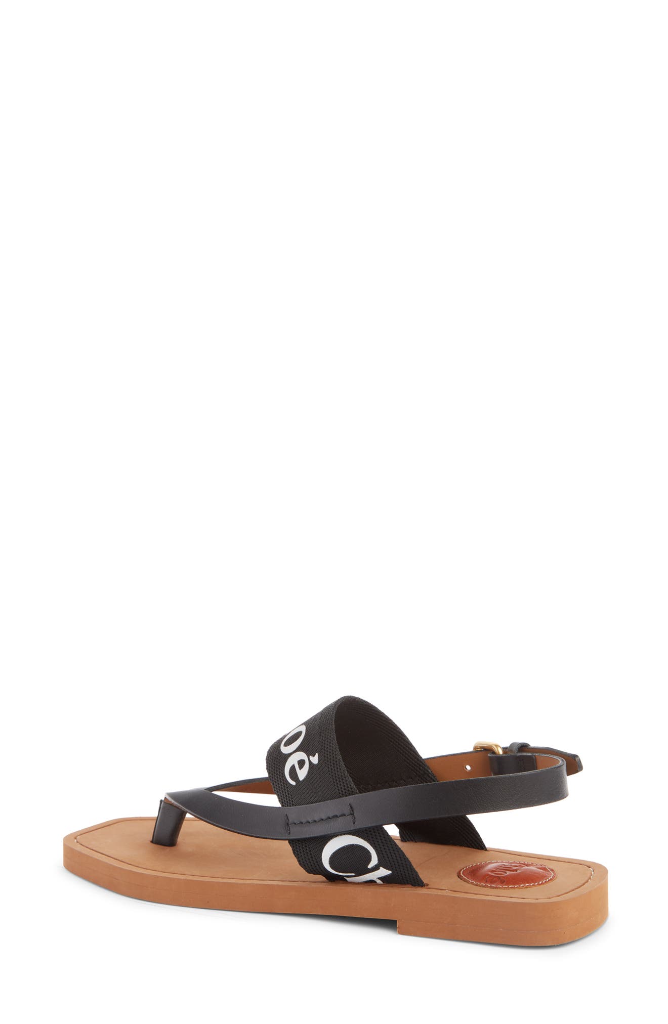 Woody Logo Sandal, Alternate, color, BLACK