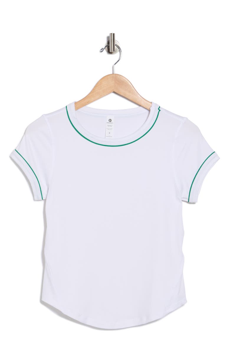 90 DEGREE BY REFLEX Super Soft Synergy Crewneck T-Shirt, Alternate, color, White/ Green