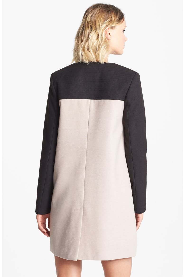 BB Dakota Collarless Colorblock Coat, Alternate, color, MEDIUM GOBI