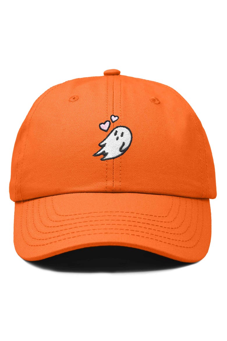 Heartly Ghost Embroidered Cap, Main, color, Orange