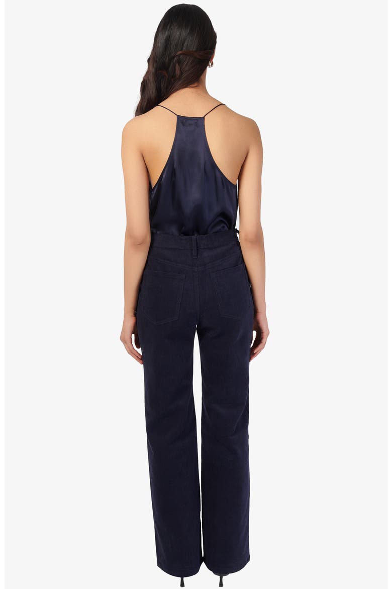 The Racer Lace Trim Silk Camisole, Alternate, color, NAVY