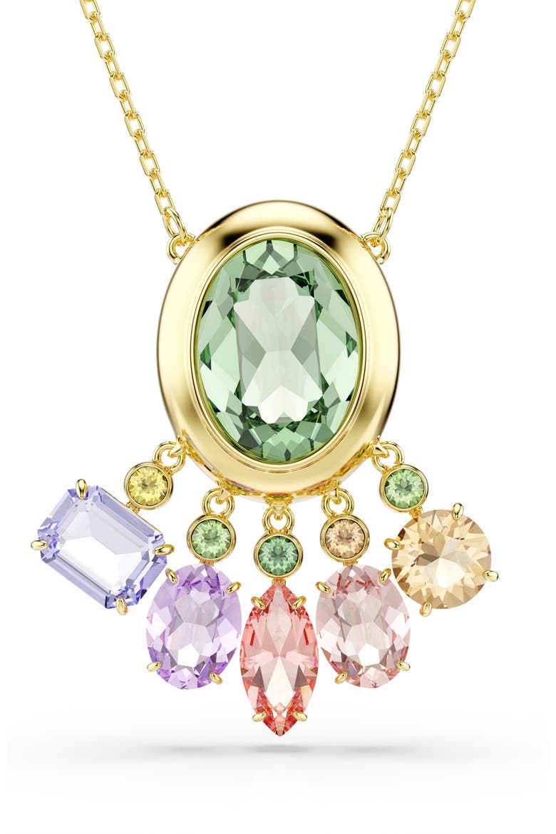 Gema Crystal Charm Pendant Necklace, Main, color, GOLD/ WHITE
