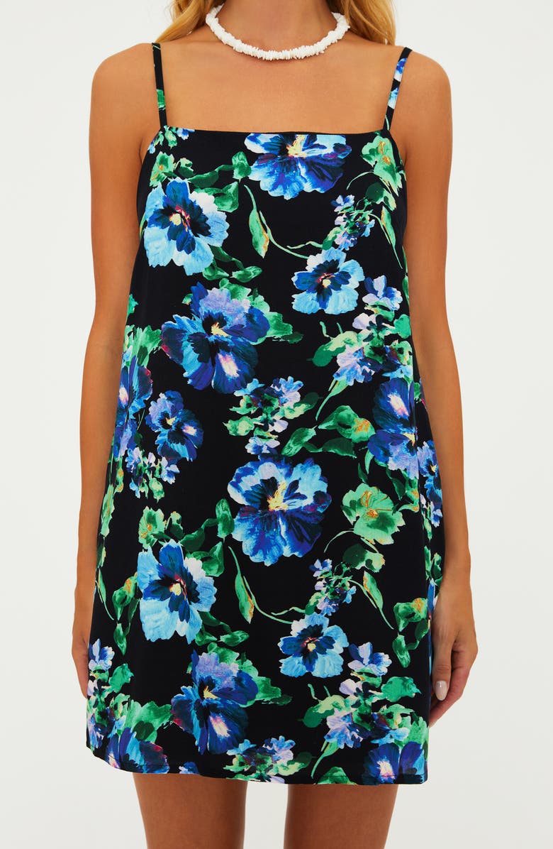 Beach Riot Tayla Cover-Up Dress, Alternate, color, Black Pansy