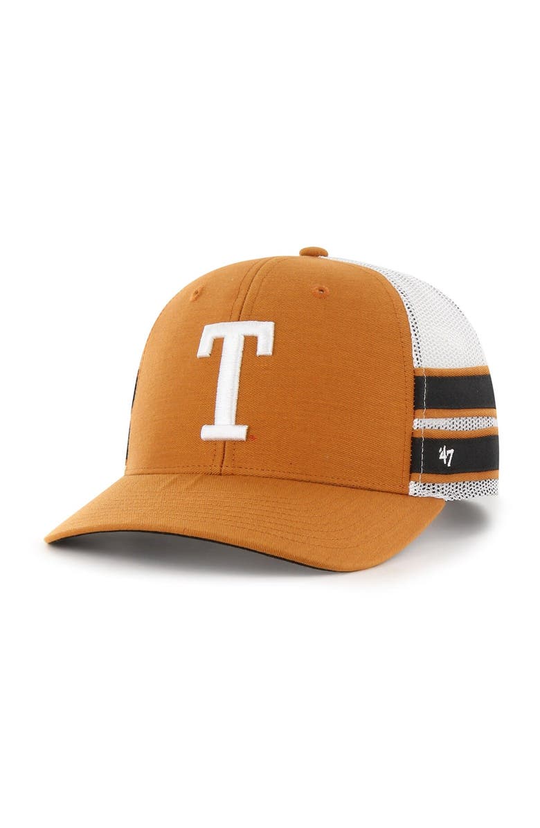 '47 Men's '47 Texas Orange Texas Longhorns Straight Eight Adjustable Trucker Hat, Main, color, Burnt Orange