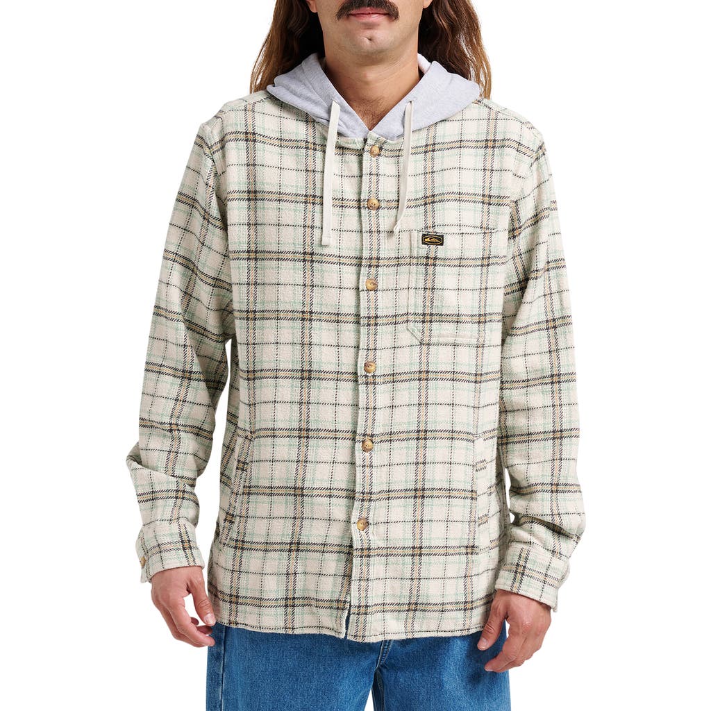 Quiksilver Men's Sandbar Hooded Flannel Shirt In Neutral
