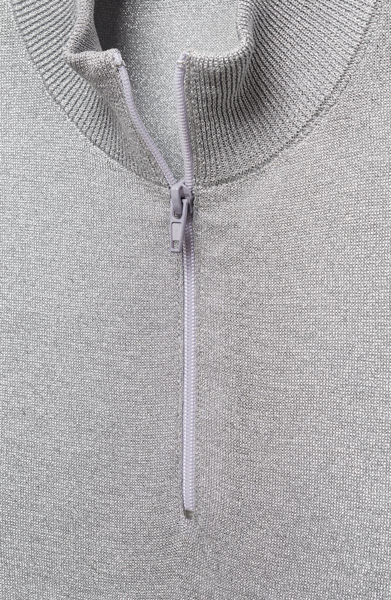 MANGO Quarter Zip Rib Sweater, Alternate, color, 