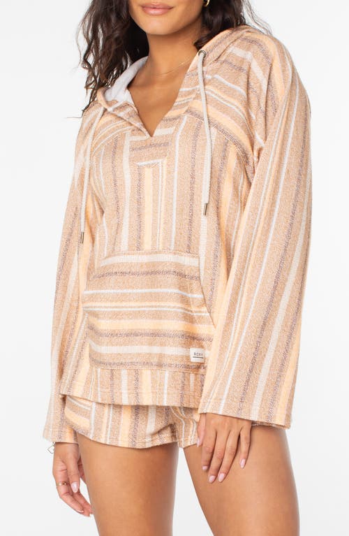 Roxy Wild & Free Stripe Baja Hoodie In Pink