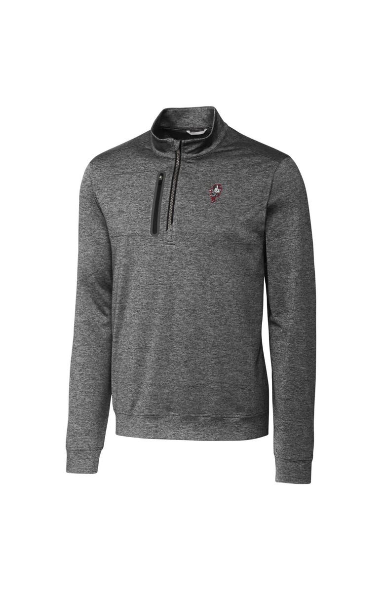 Cutter & Buck Men's Cutter & Buck Steel Ohio State Buckeyes Heathered Vault Stealth Quarter-Zip Pullover Top, Alternate, color, 