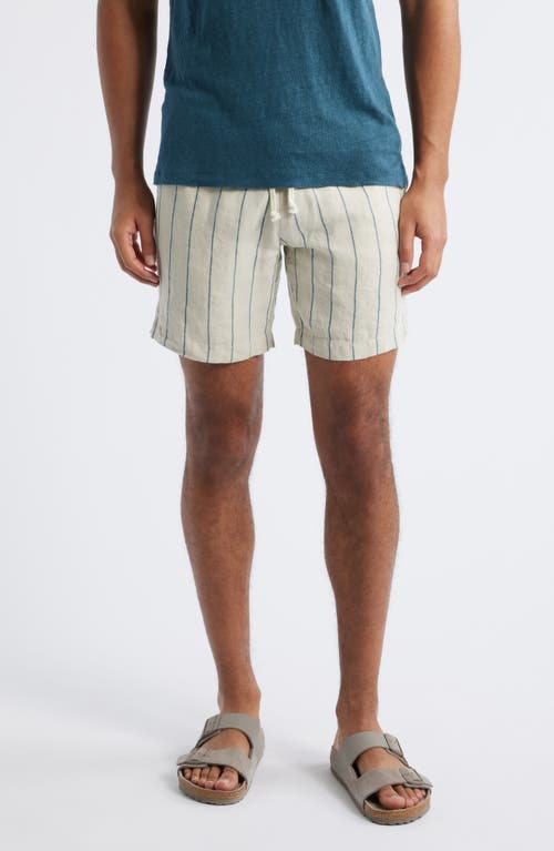 Alex Crane Bo Linen Drawstring Shorts In Rio