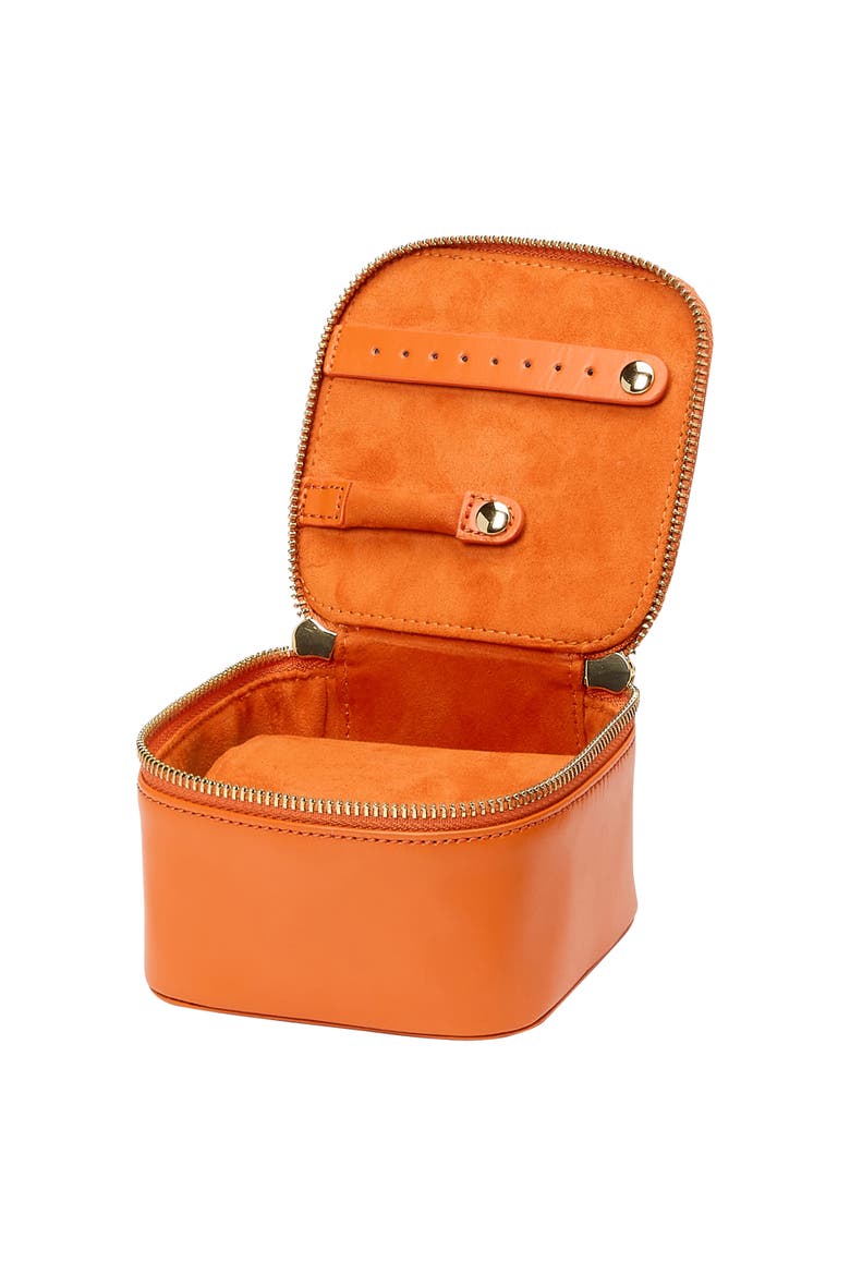 Maria Zip Jewelry Cube, Alternate, color, Tangerine