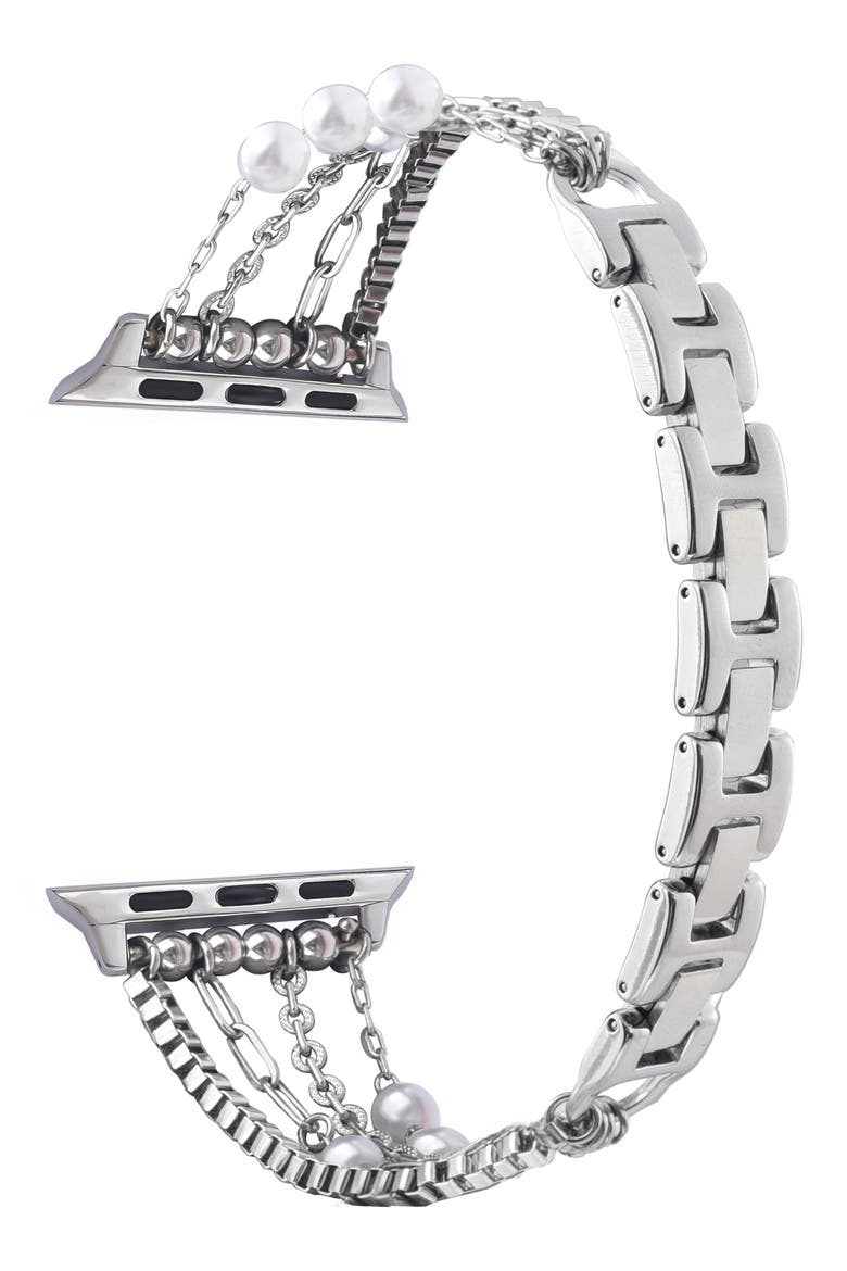 Cape Stainless Steel Apple Watch® Watchband, Alternate, color, SILVER