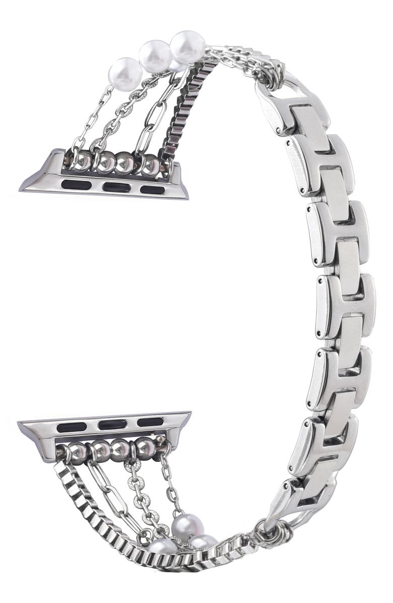 The Posh Tech Cape Stainless Steel Apple Watch<sup>®</sup> Watchband, Alternate, color, Silver