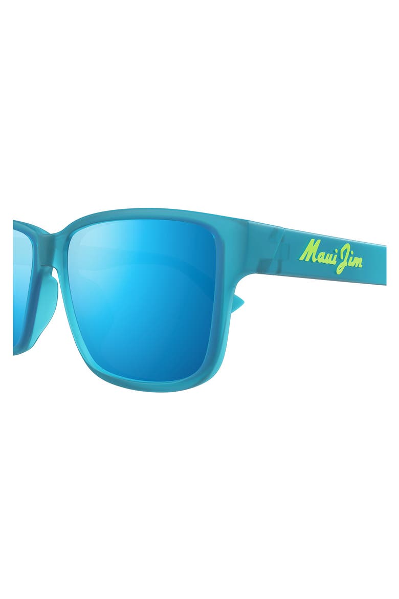 58mm PolarizedPlus2® Rectangular Sunglasses, Alternate, color, MATTE TRANS BLUE/ BLUE HAWAII