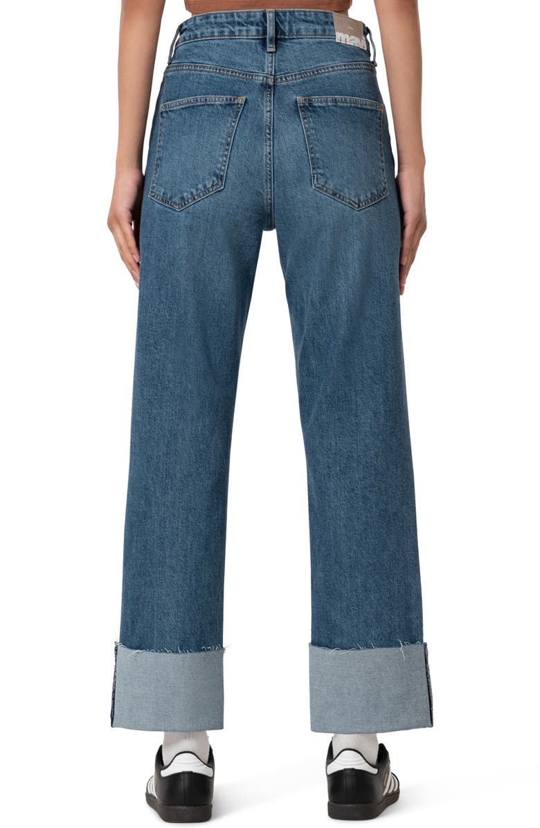Mavi Jeans Savannah Cuff High Waist Raw Hem Wide Leg Jeans, Alternate, color, Shaded Classic Blue