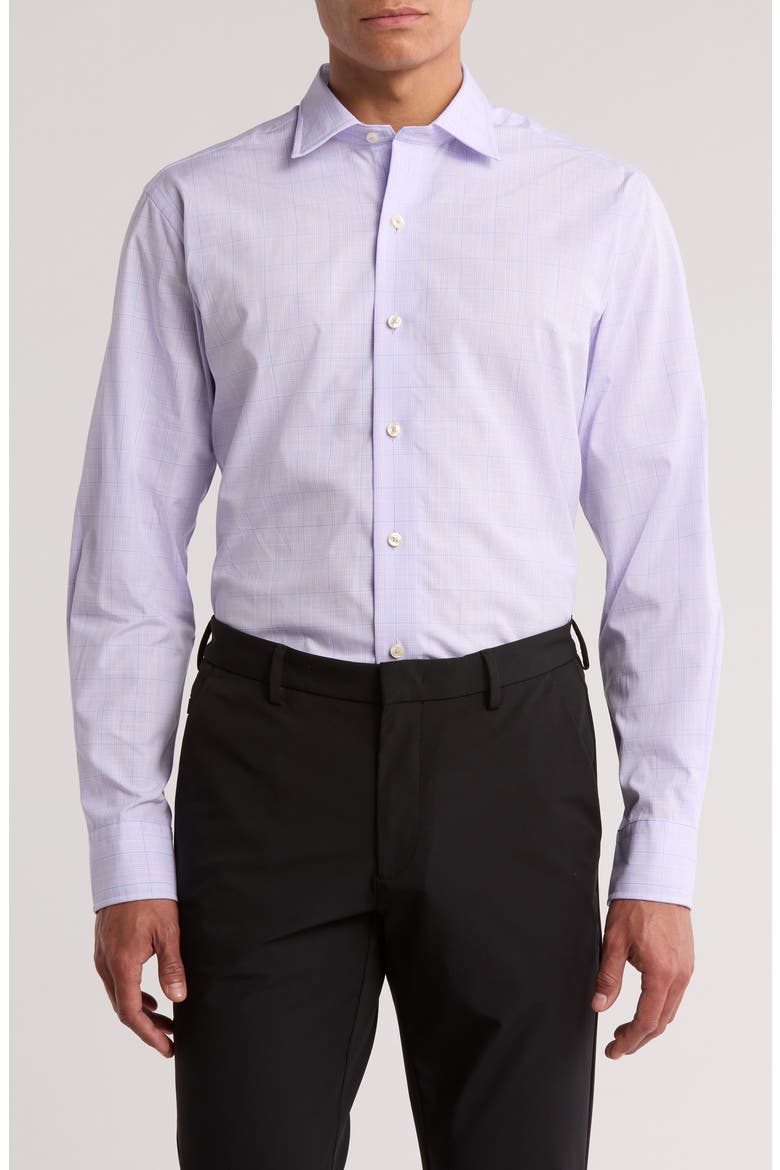 Plaid Pima Cotton Dobby Sport Shirt, Main, color, LILAC