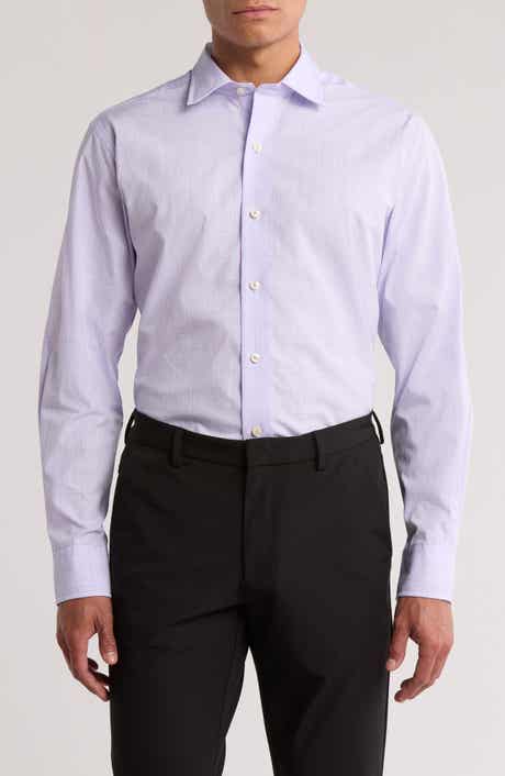 David Donahue Plaid Pima Cotton Dobby Sport Shirt