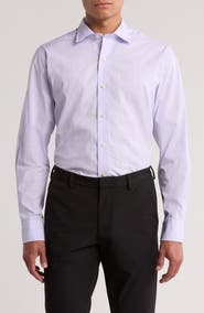 David Donahue Plaid Pima Cotton Dobby Sport Shirt