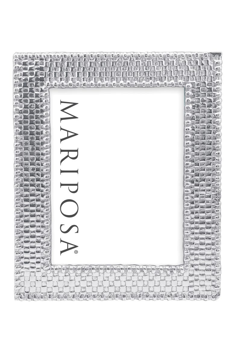 Basket Weave Recycled Aluminum Picture Frame, Main, color, SILVER