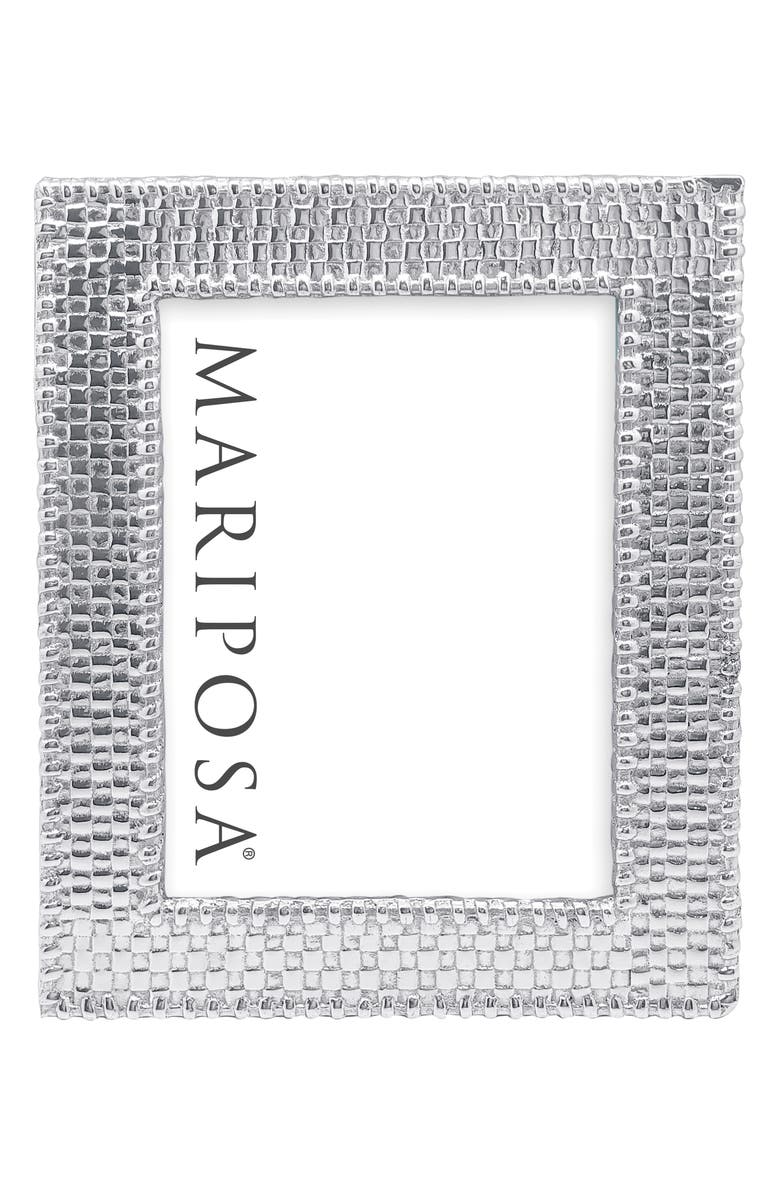 Mariposa Basket Weave Recycled Aluminum Picture Frame, Main, color, Silver