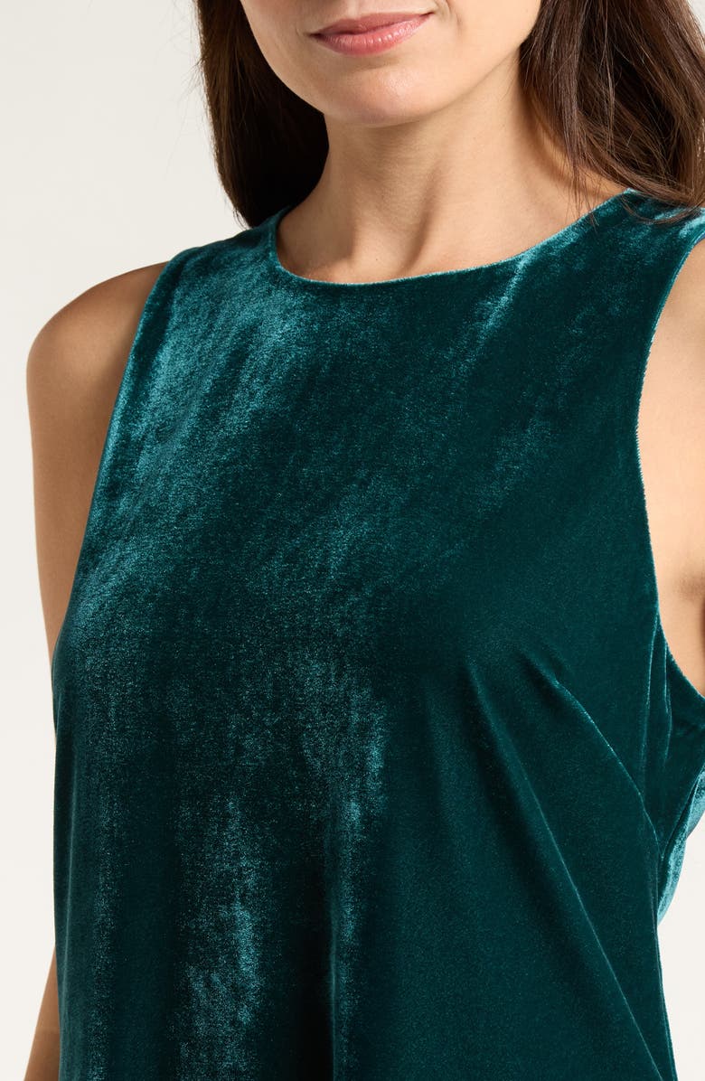 Tommy Bahama Jasmina Velvet Shift Dress, Alternate, color, Deep Teal