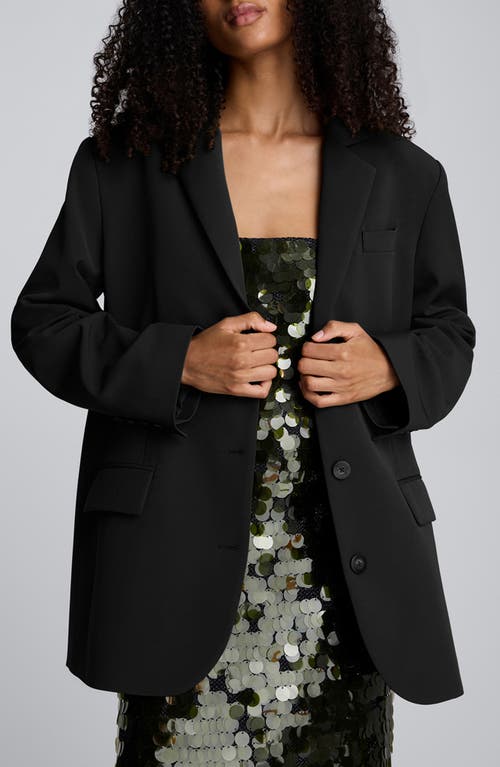 Kenneth Cole Three-button Boyfriend Blazer In Black