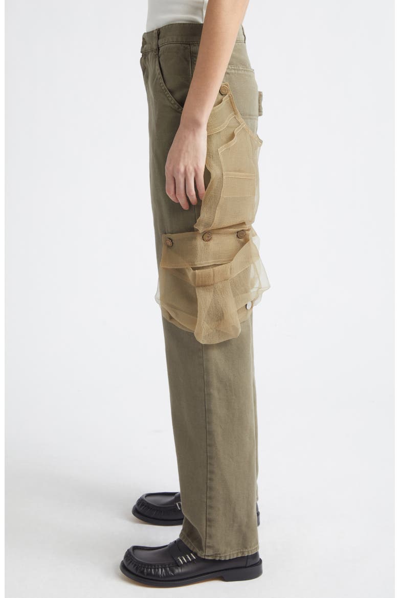 Cantiere Sheer Pocket Cotton Canvas Wide Leg Pants, Alternate, color, KHAKI