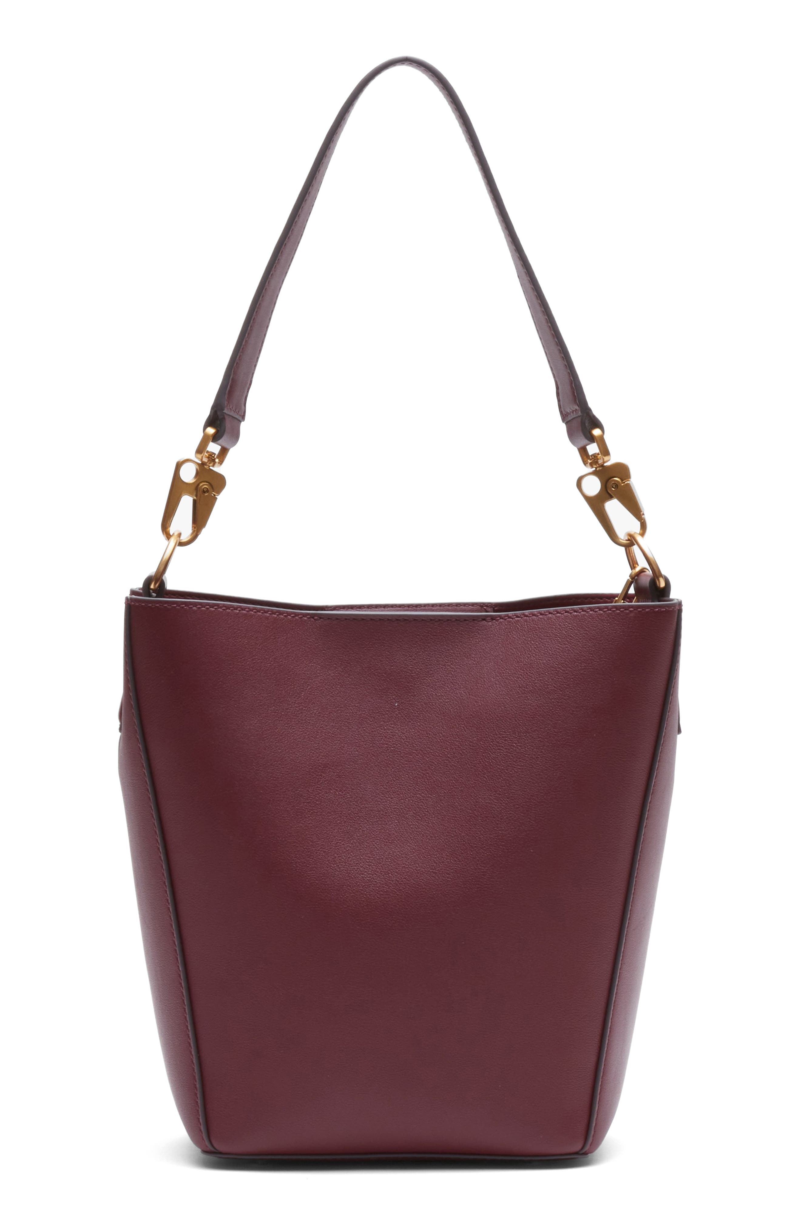 Parker Leather Bucket Bag, Alternate, color, GARNET
