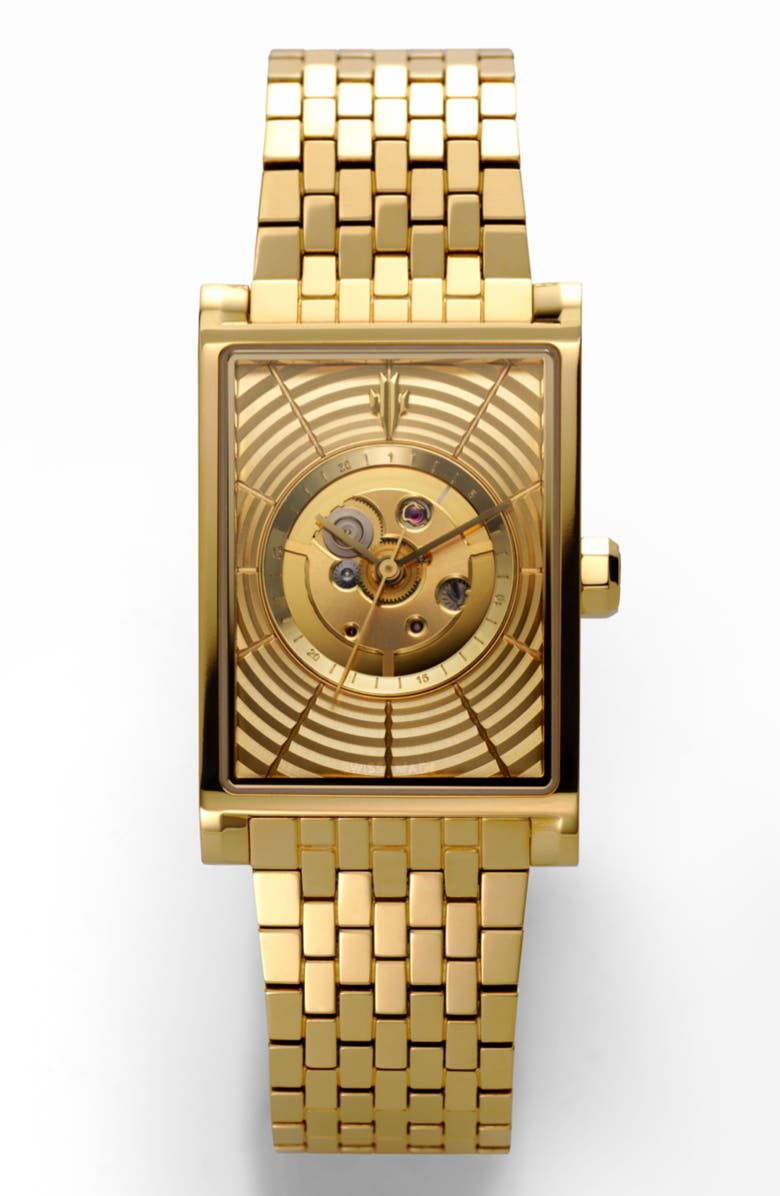 VIEREN Gold Waves Swiss Automatic Watch, Main, color, Gold