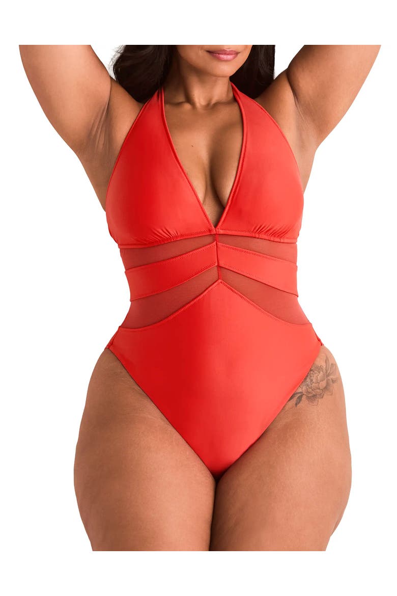 Rikki Swimwear One Piece Swimsuit, Alternate, color, Dark orange