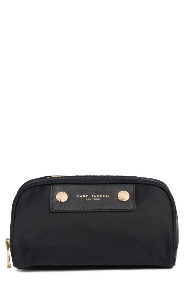 Marc Jacobs Preppy Nylon Cosmetic Case, Main, color, Black
